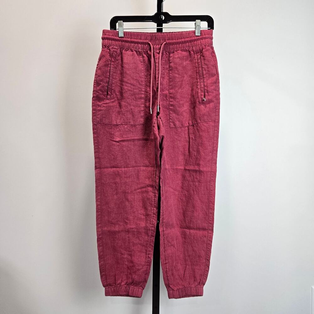 Athleta Retreat‎ Linen Jogger Pants Coffeeberry Casual Resort 4